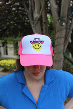 Load image into Gallery viewer, Cowboy Smiley Trucker Hat