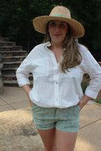 Load image into Gallery viewer, Green Washed Drawstring Shorts