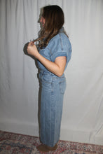 Load image into Gallery viewer, Front Slit Denim Midi Dress