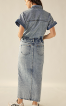Load image into Gallery viewer, Front Slit Denim Midi Dress