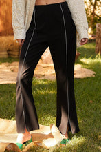 Load image into Gallery viewer, Black Rhinestone Slit Pants