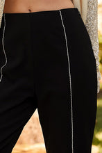 Load image into Gallery viewer, Black Rhinestone Slit Pants