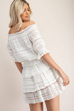 Load image into Gallery viewer, White Ruched Striped Set