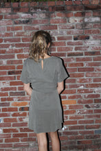 Load image into Gallery viewer, Olive Linen Tie Waist Dress