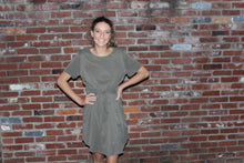 Load image into Gallery viewer, Olive Linen Tie Waist Dress