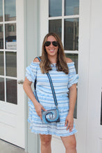 Load image into Gallery viewer, Blue Ruched Striped Set