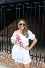 Load image into Gallery viewer, White Ruched Striped Set