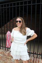 Load image into Gallery viewer, White Ruched Striped Set