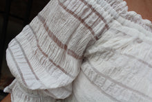 Load image into Gallery viewer, White Ruched Striped Set