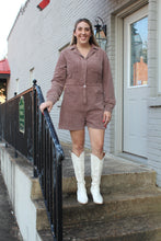 Load image into Gallery viewer, Hailee Hazelnut Corduroy Romper