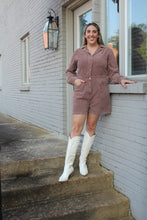 Load image into Gallery viewer, Hailee Hazelnut Corduroy Romper