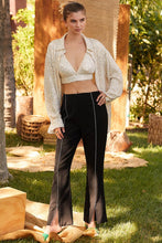 Load image into Gallery viewer, Black Rhinestone Slit Pants