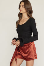 Load image into Gallery viewer, Fran Feather Bodysuit- Black