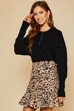 Load image into Gallery viewer, Leopard Ruched Skirt