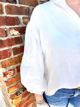 Load image into Gallery viewer, White Puff Sleeve Blouse
