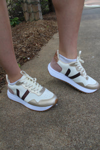 Ace Bronze Glitter Sneakers