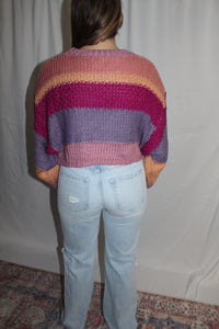 Meg Mauve Stripe Crop Sweater