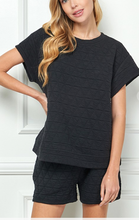 Load image into Gallery viewer, Black Quilted Short Set
