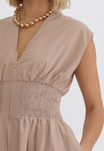 Load image into Gallery viewer, Linda Latte Midi Zip Dress
