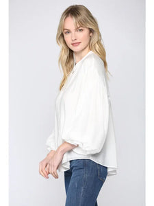 White Puff Sleeve Blouse
