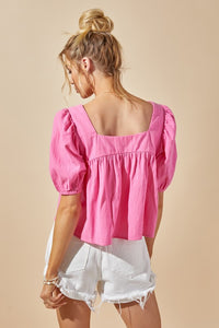 Sally Square Neck Babydoll Top