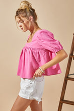Load image into Gallery viewer, Sally Square Neck Babydoll Top
