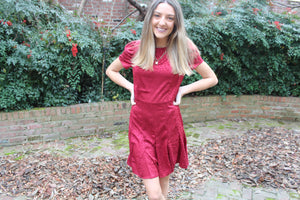 Burgundy Leopard Dress