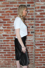 Load image into Gallery viewer, Molly Black Satin Midi Skirt
