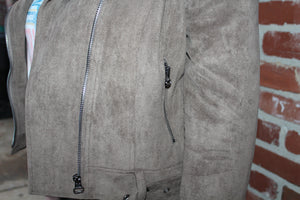 Mocha Faux Suede Jacket