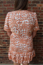 Load image into Gallery viewer, Peach Leopard Puff Sleeve Dress
