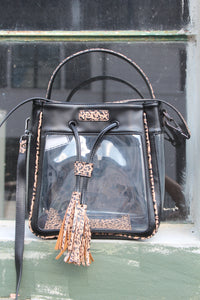 Cheetah Black Bare Bucket Tote