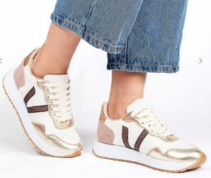 Ace Bronze Glitter Sneakers