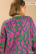 Load image into Gallery viewer, Kylie Green Leopard Curvy Sweater
