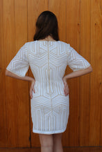 Load image into Gallery viewer, White &amp; Cream Sequin Beaded Mini Dress
