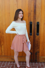Load image into Gallery viewer, Cream Off the Shoulder Wavy Hem Bodysuit
