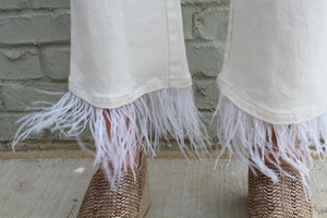 Feather Hem Flare Pants