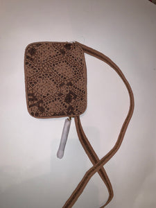 Neutral Snakeskin Beaded Purse