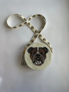 Bulldog Beaded Purse
