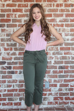 Load image into Gallery viewer, Olive Washed Cropped Jeans
