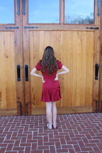 Burgundy Leopard Dress