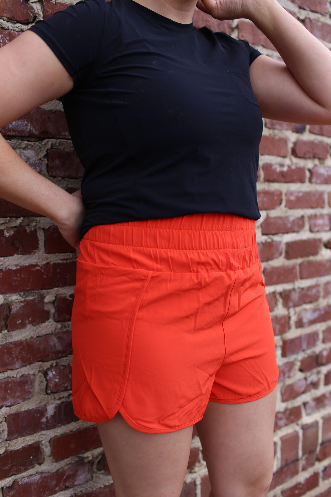 Elastic Waist Shorts- Tomato