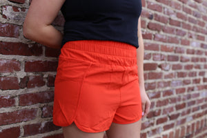 Elastic Waist Shorts- Tomato