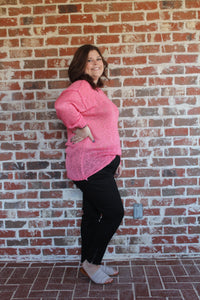 Pink Curvy Sweater