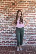 Load image into Gallery viewer, Olive Washed Cropped Jeans
