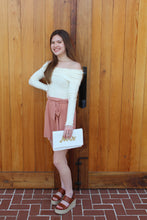 Load image into Gallery viewer, Cream Off the Shoulder Wavy Hem Bodysuit
