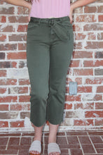 Load image into Gallery viewer, Olive Washed Cropped Jeans
