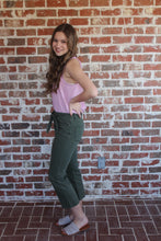 Load image into Gallery viewer, Olive Washed Cropped Jeans

