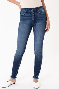 High Rise Button Fly Super Skinny Jean