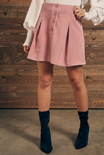 Load image into Gallery viewer, Pink Corduroy Button Skirt
