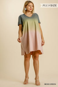 Ombre Moss Green Curvy Dress